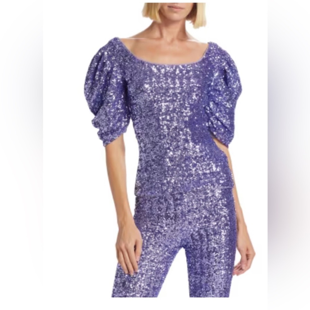 Chiara Boni Lavender Sequin Blouse